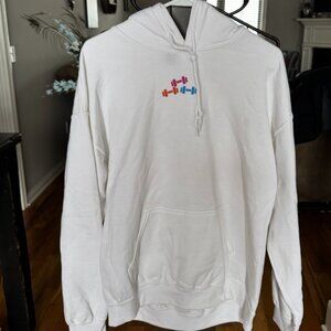 Women's Large White Gym Hoodie